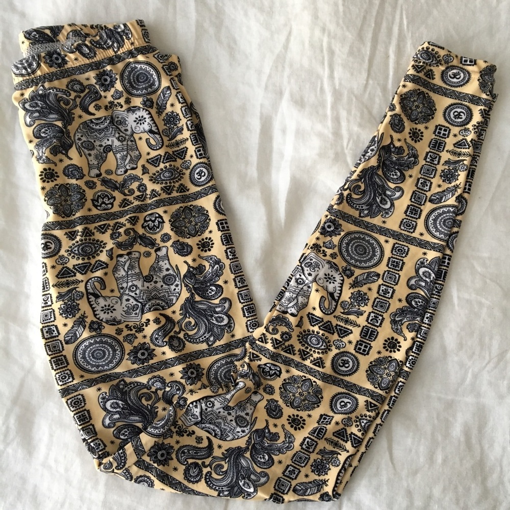 Elephant leggings | black and cream